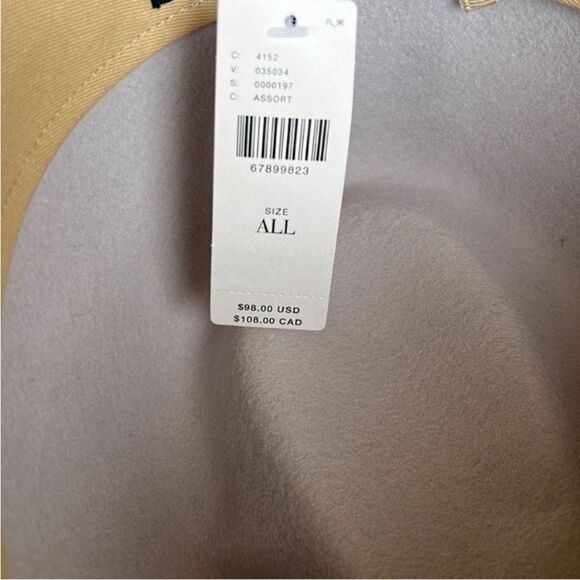 NWT Wyeth Anthropologie Lilac/Purple Pearl Trim 100% Wool Boater Hat - Picture 8 of 8